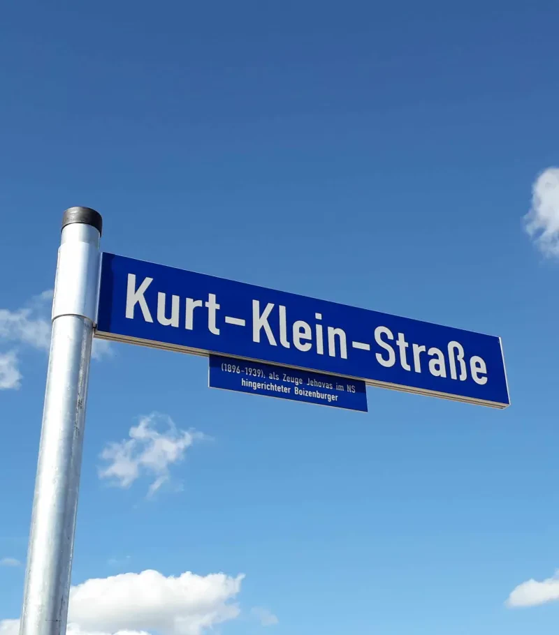 Straßenschild Kurt-Klein-Straße in Boizenburg.