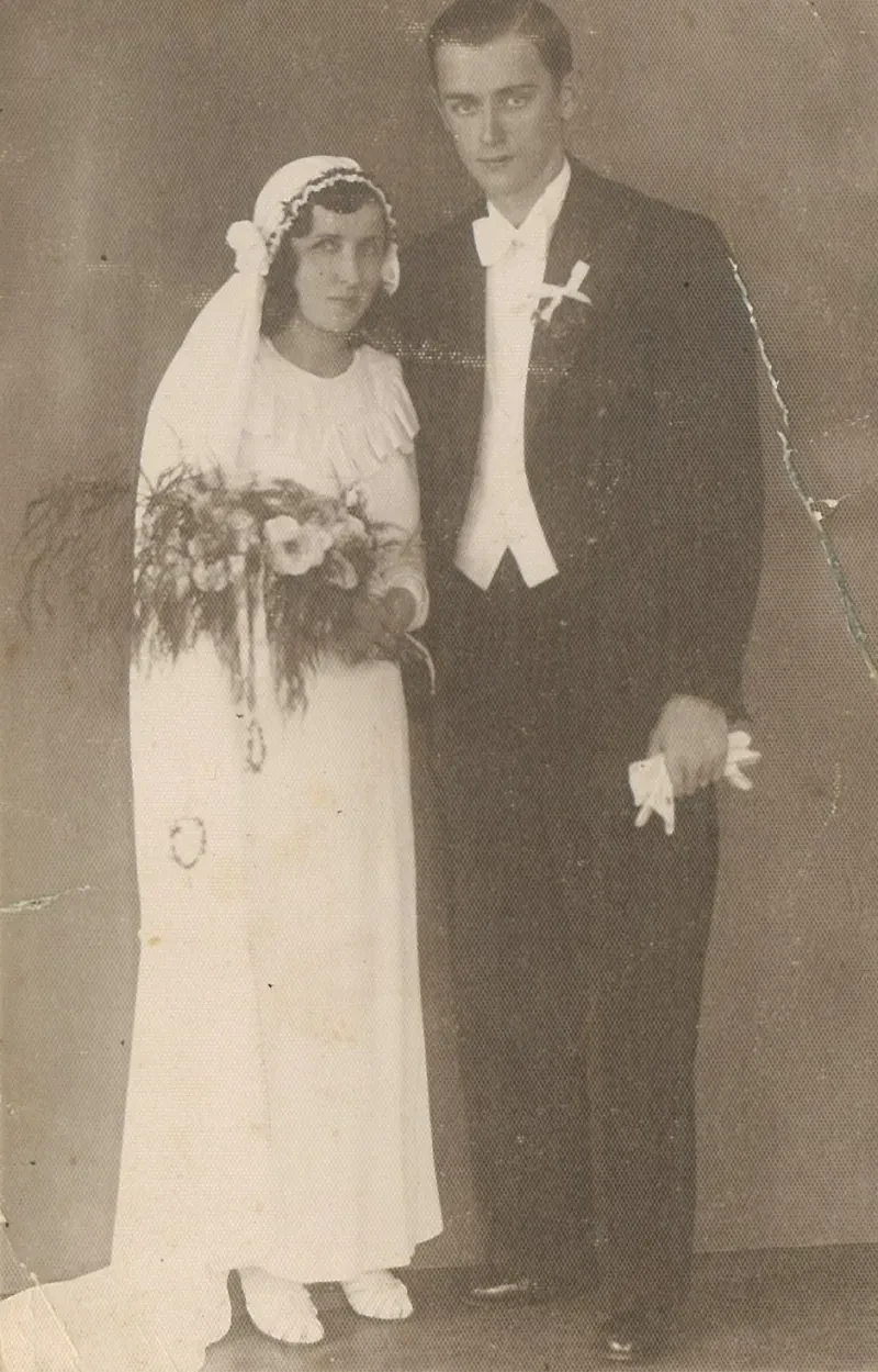 Das Ehepaar Jozefa und Stanislaus Adamski an ihrem Hochzeitstag.