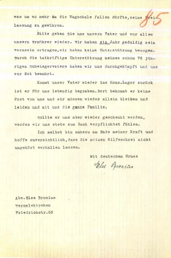 Zweiseitiger mit Schreibmaschine geschriebener Brief.