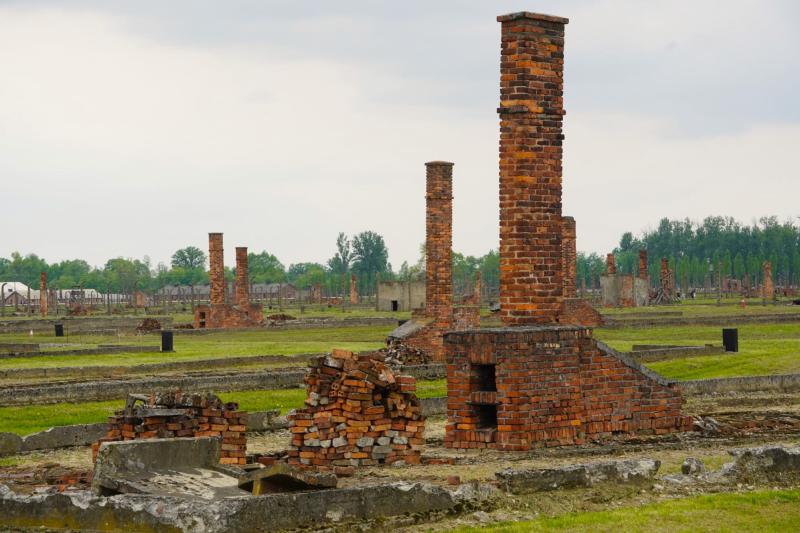 Kamine und Schornsteine aus Backsteinen mit rechteckigem Grundriß.