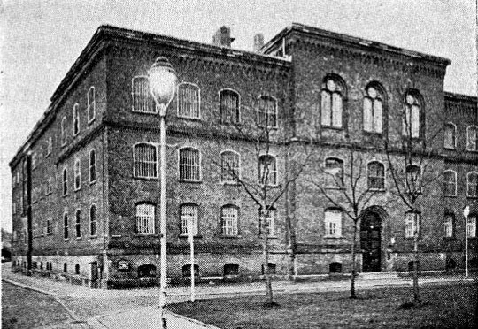 Ablichtung des Untersuchungsgefängnis Elwe in Kassel in schwarz weiß aus dem Jahr 1967