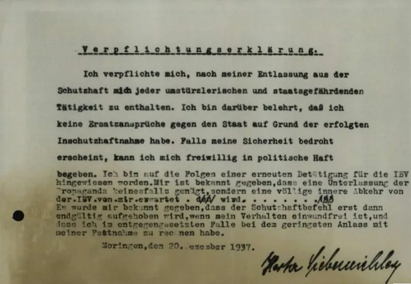 Ein maschinengeschriebenes Dokument