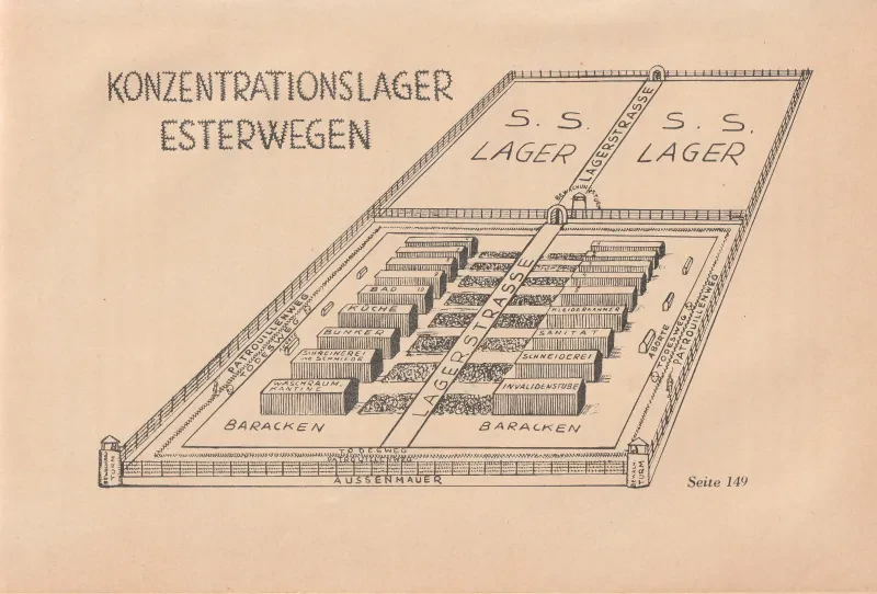 Eine Skizze des Konzentrationslagers Esterwegen.