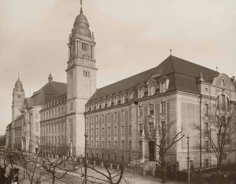 Kriminalgericht und Untersuchungsgefängnis, Berlin-Moabit, Außenansicht 1907.