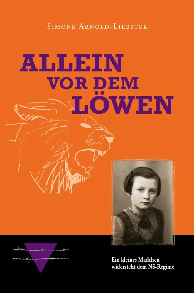 Das Buchcover zeigt ein Mädchen, einen Löwen und einen lila Winkel.