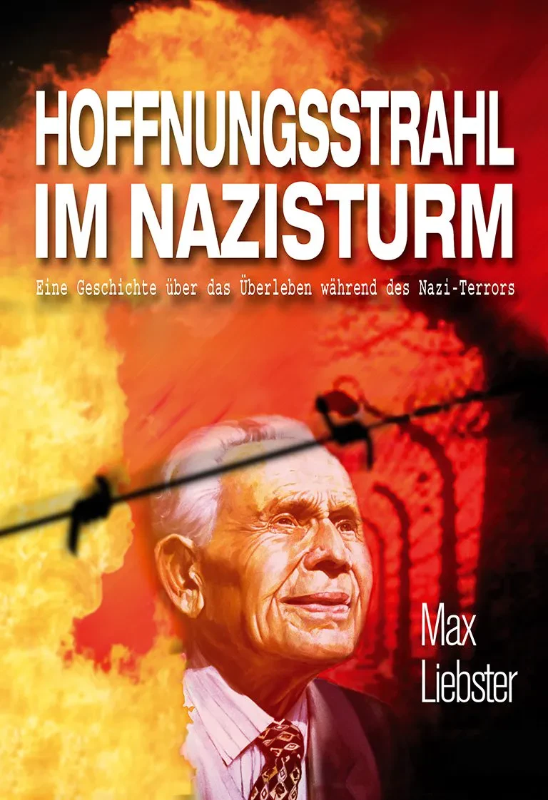 Das Buchcover zeigt einen Mann hinter Stacheldraht, dahinter Feuer.