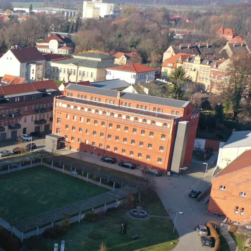 Luftbild der ehemaligen Haftanstalt Luckau.