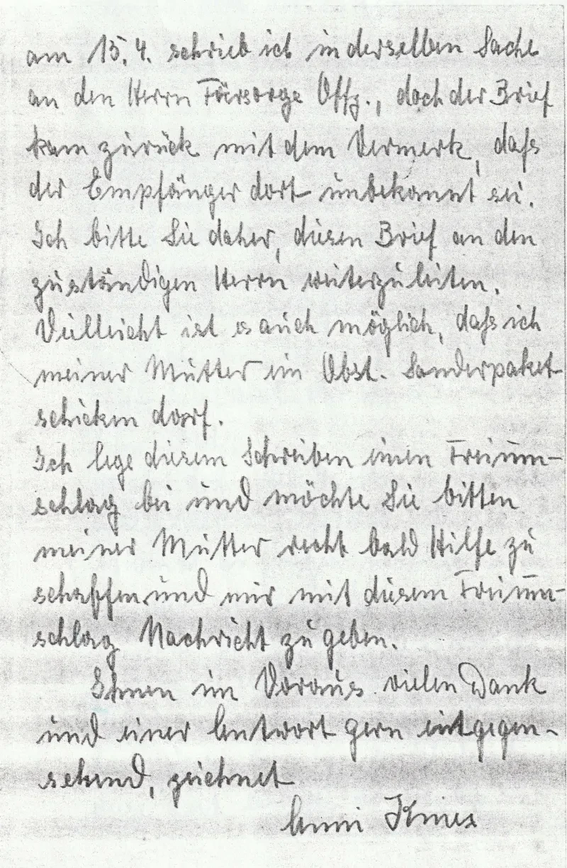 handschriftlicher Brief