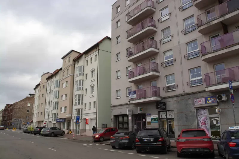 Heutige Bebauung auf dem Gelände des früheren Hauses Stoltingerstraße 18 in Stettin.