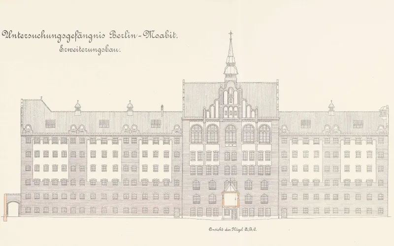Lithographie Untersuchungsgefängnis Berlin-Moabit, 1905.