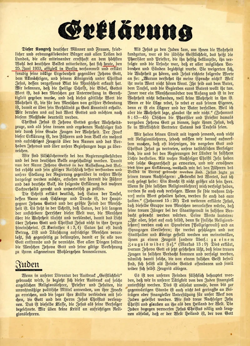 Ein gedrucktes Flugblatt.