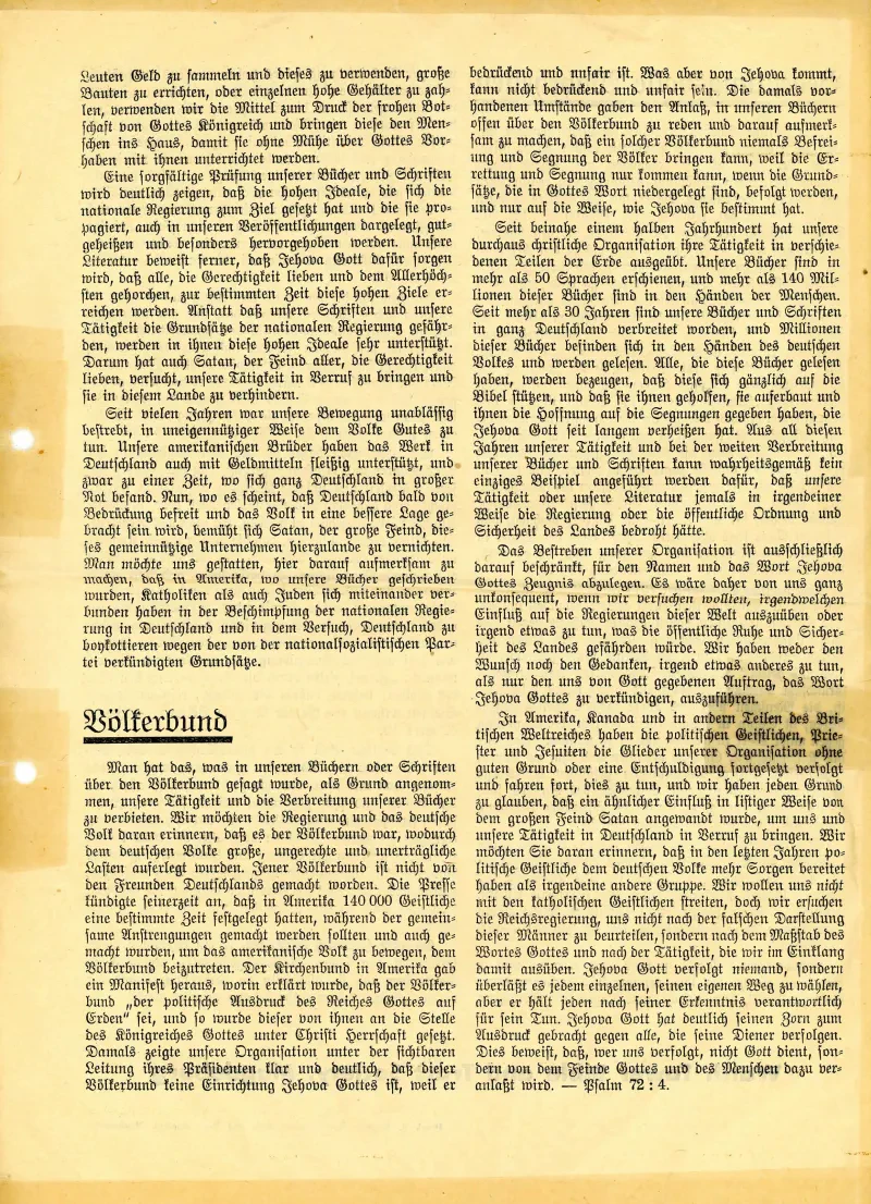 Ein gedrucktes Flugblatt.